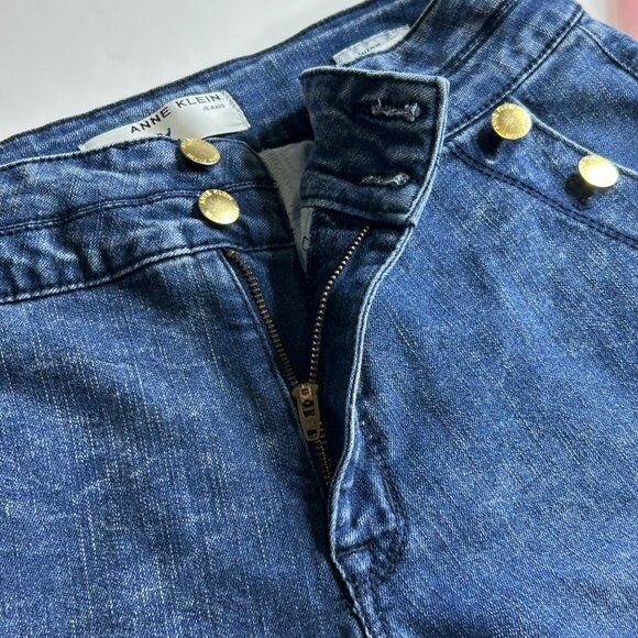 Anne Klein Women's Wide Leg Crop High Rise Blue Jean size 12 - Picture 5 of 16